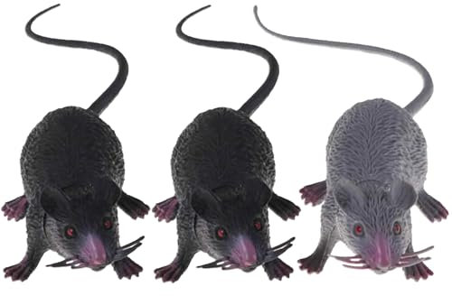 Cndiyald Fausse Souris, 3pcs Plastique Faux Rat, Simulation Souris réaliste, Fausses Souris réutilisables pour la fête, Souris réaliste