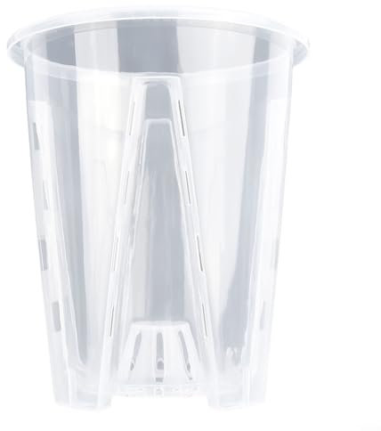 Pots de fleurs en plastique transparent respirant avec trous de drainage pour la santé des plantes dans le jardin et le balcon (14 cm)
