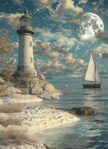 Puzzle 6000 Teile Leuchtturm Puzzle Erwachsene, Holzpuzzle Klassische Puzzles Segelboot Jigsaw Puzzles für Erwachsene, Clevere Rätsel Wooden Jigsaw, Geschicklichkeitsspiel für die Ganze Familie g-602