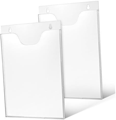 2 Stück Wand Aktenorganizer aus Acryl zur Wandmontage Weiß | Zeitungen und Magazine, Platzsparende Aufbewahrung, Robust und Formstabil für Schule und Klinik