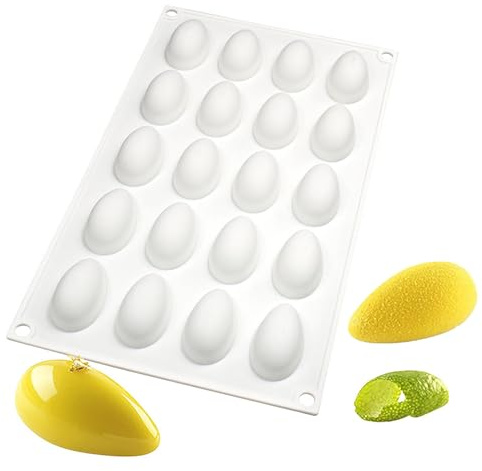 Hezhou 20 Löcher 3D Backformen DIY Mold Dessert Silikonform Wiederverwendbare Kuchenform Kuchenform aus Silikon Antihaft-Silikon-Backform für Mousse-Kuchen Pudding Schokolade Gelee Eiscreme (A)