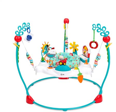 Baby Einstein, Farm Explorers Centro de Actividades 2 en 1, Saltador Bebe con Juguetes Interactivos, Música, Luces y Sonidos, para bebés de 6 a 12 Meses