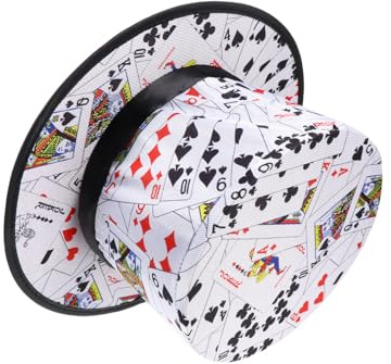 WEKAMOS Spielkarten Zauberhut für Kinder und Erwachsene Kostümzubehör für Partys 33,5X29,5Cm Angenehmes Stoffmaterial Kreatives Accessoire