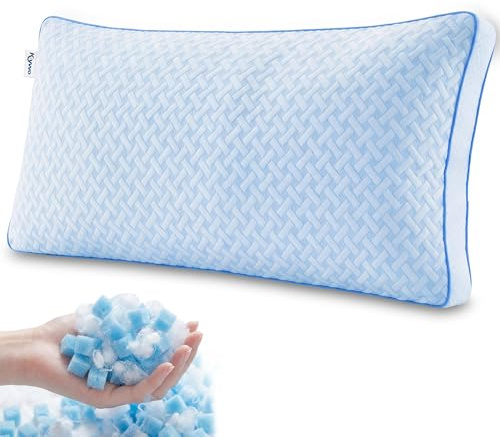 Klyvvo Gel Memory Foam Kissen – Kopfkissen 40x80 mit Höhenverstellung & abnehmbarem Bezug, Temperaturregulierendes Schlafkissen ideal für Seitenschläfer, Rückenschläfer & Bauchschläfer