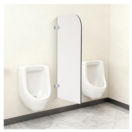 Urinal Trennwand Schamwand WC Sichtschutz 90x40cm, Toilettenabtrennung aus Hochdruck-Laminat mit Edelstahl Winkel & Wasserdichter Oberfläche | Wandmontage für Öffentliche Toiletten, Schulen, Büros