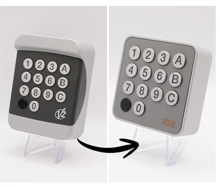 V2 KIBO-R C.47 Devient (ABLE. - AX KEY-B 433 Contrat 47) - Clavier à code radio sans fil - Remplace le V2 KIBO-R C.47 - Fréquence : 433MHz - Nouveauté 2025 + 1 Goodies DOMOBIP