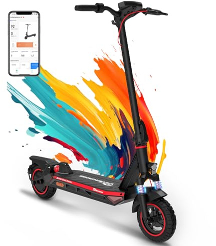 EVERCROSS Trottinette Électrique Adulte 500W, Batterie 48V 624Wh, Autonomie Jusqu’à 60 km, Pneus Increvables 10”, Pliable, Doubles Freins, Écran LED & App,Charge de 150 kg