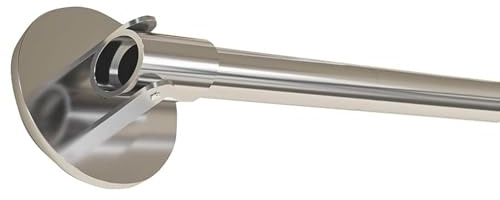 Eck-Wand Gardinenstange aus Edelstahl schwenkbare Teleskopstange für Duschvorhänge und abgewinkelte Vorhänge(Silber,130-180cm)