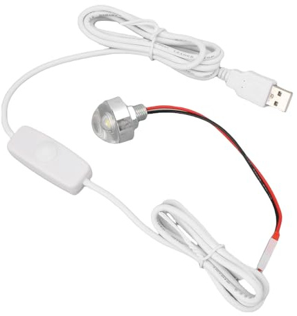 Brrnoo Projecteur LED USB à intensité Variable, Mini Lampe de Vitrine 5 V avec Variateur Continu, Projecteur de Vitrine pour de Bijoux, étagère, Sous Armoire et