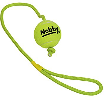 Nobby Tennisball mit Wurfschlaufe, M 6,5 cm, Seil 70 cm, 1 Stück