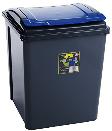 Wham Blue 50 Litre Plastic Waste Bin with Flap Lid