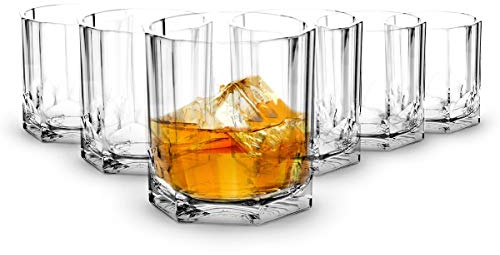 RBDRINKS RB Vasos Whisky Cristal Premium, Vasos Whisky Cristal, Vasos de Cóctel Plástico Irrompible e Reutilizable, Elegantes Copas de Cóctel 35cl, Set de 6