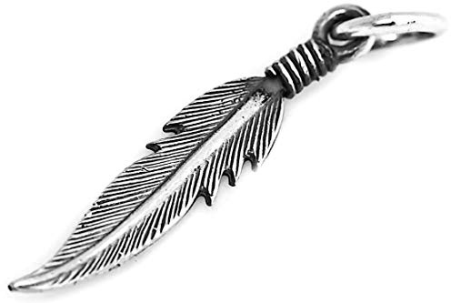 Windalf Bohemia Feder Schmuck-Anhänger NAOMY 2.7 cm Indie-Gipsy-Federschmuck Glücks-Amulett Antik-Festival 925 Sterlingsilber