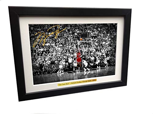 Kitbags & Lockers Bilderrahmen Michael Jordan The Last Shot, signiert, 30,5 x 20,3 cm, A4, Chicago Bulls