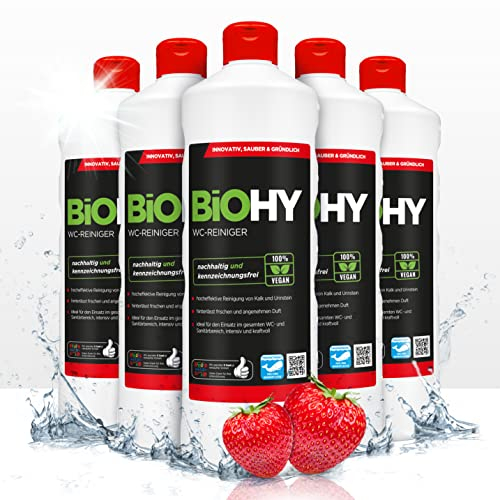 BiOHY Nettoyant WC (6 x 1l Bouteille) | Gel nettoyant visqueux | Concentré | Idéal Contre Le tartre urinaire (WC-Reiniger)