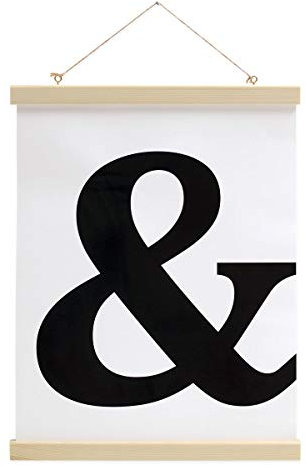 PHOTOLINI Posterleiste Natur 41 cm stabiles MDF-Holz, magnetische Poster-Hänger, Posterhalter, Posterschiene - für Fotos & Poster zur flexiblen Gestaltung