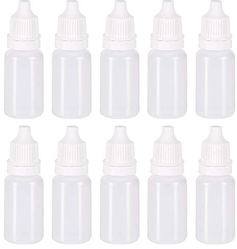 Lifreer 50PCS White Eye Liquid Dropper Bottles - 20ml Squeezable Empty Bottles With Cap
