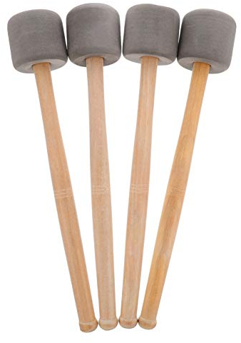 HEALLILY 4Pcs de Tambour Bâtons de Percussion Basse avec Manche en Bois Tête en Mousse pour Fanfare