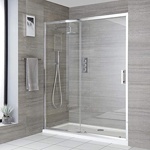 Milano Portland 1200mm Chrome Reversible Sliding Shower Enclosure Door