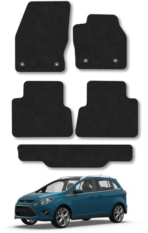 Fits Ford Grand C-Max (2010-2019) Carpet Car Mats | Black Edge Trim Tailored Fit Floor Mats Full Coverage Protection Accessories Easy Clean Anti Slip Made in the UK