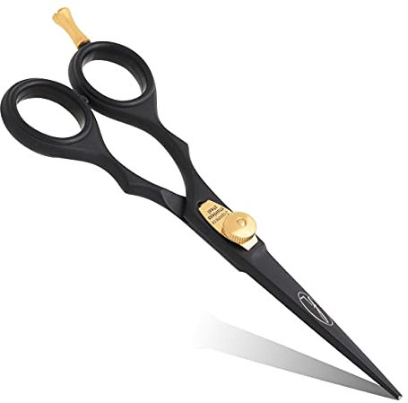 Fine Lines Left-Handed Hairdressing Scissor 5.5 in - Japanese Steel Cutting Tool with Dial Screw & Hook - Anti-Rust Barber Shears for Grooming, Hair Trimming & Salon Styling - Professional Unisex Use