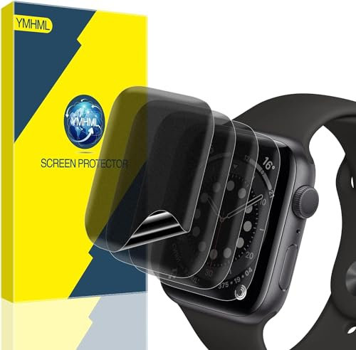 YMHML [ 4 Stück Privacy Displayschutzfolie kompatibel mit Apple Watch 40 mm SE Serie 6/5/4, [Upgrade Anti-Spionagefolie] Weiche Anti-Kratz-Folie