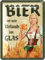 LANOLU Retro Blechschild BIER IST WIE URLAUB IM GLAS - Bar, Kneipen, Partykeller Dekoration - lustiges Sprüche Schild Alkohol Geschenk für Bierliebhaber, Männer zum Vatertag 15x20cm
