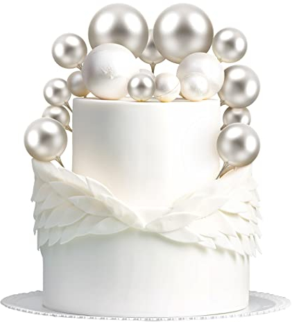 Toyvian 12pcs Mini Balloon Cake Topper Round Silver Balls Cake Topper Ball Shaped Cupcake Toppers Cake Decoration for Birthday Wedding Graduation Anniversary Baby Shower
