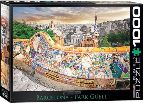 empireposter Barcelona Park Güell - 1000 Teile Puzzle Format 68x48 cm + Puzzle Zubehör