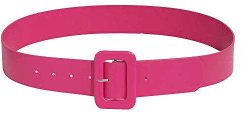 DAIHAN Mujer Color Caramelo Dulce Hebilla Simple Decoración de Cinturón con Hebilla Ancha Vestido con cinturón Faja Flaca Cintura Elástica Cinturón Fino y Delgado para pantalones/vestidos Rosa