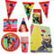 Party Factory `Miraculous´ XXL-Set, 10 Becher, 10 Teller, 20 Servietten, 1 Tischdecke, 1 Wimpelkette, 10 Partyhüte und 10 Partytüten