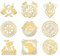 OLYCRAFT 9 Stück 4x4cm Religionsthema Aufkleber Wikinger Zeichen Muster Aufkleber Selbstklebende Goldene Aufkleber Metall Goldaufkleber Für Sammelalben Telefon Und Wasserflaschen Dekoration
