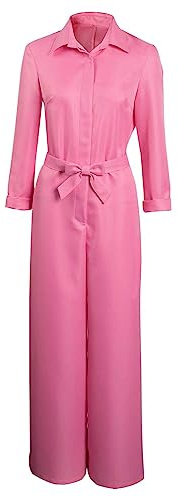 Costume de poupée de film Cosplay rose combinaison ceinture bandeau lunettes de soleil boucles d'oreilles tenues pour adultes femmes Halloween