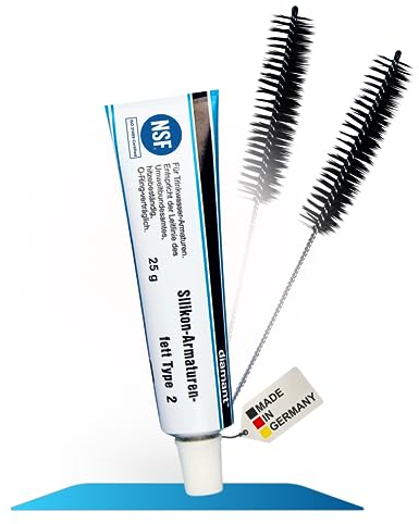 fancility® Silikonfett [NSF zertifiziert] für Kaffeevollautomaten & Dichtungen, Armaturen-Fett inkl. Reinigungsset - Schmierfett lebensmittelecht, Hahnfett für O-Ringe, silicone grease (25g)