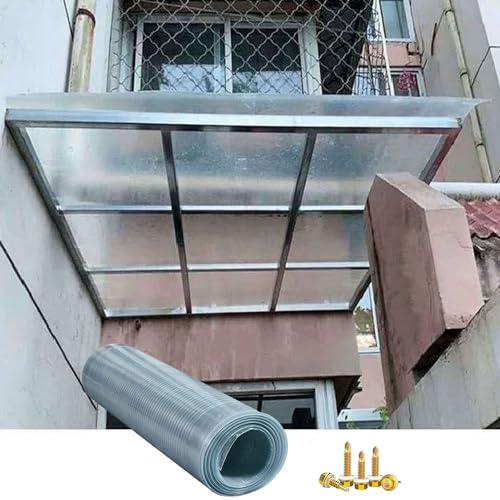 Polycarbonat Platte Transparente Dachplatten Glasfaserplatte Gewächshausplatte Regenfest Isolierung Stoßsicheren Stegplatten Ersatzplatten für Balkon Carport,Leicht zu Schneiden (1m x 2m)