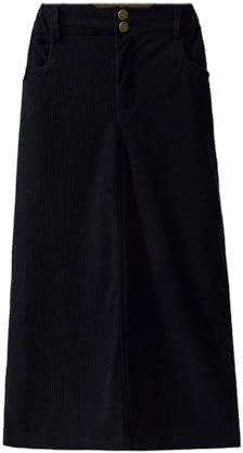 Tdvcpmkk Women's Autumn and Winter Corduroy Skirt Straight Mid-Length Skirt Black XL