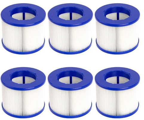 YanBan 6 Stück Typ VI Filter-Ersatz, kompatibel mit GYMAX SPA, für die meisten Whirlpools, aufblasbare Schwimmbadfilter