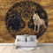Art Fototapete Baum des Lebens, schwarzer und weißer Wolf 300 x 210 cm Vlies Tapeten Moderne Wandtapete Wohnzimmer Schlafzimmer Spielzimmer Baum des Lebens Tapete