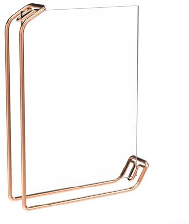 Hasaller Photo Frame Metal Photo Frame Picture Display Holder Acrylic Rose Gold Picture Frame Double Sided Menu Display Stand Table Sign Metal Holder for Horizontal and Vertical Photo Frame(Rose Gold)