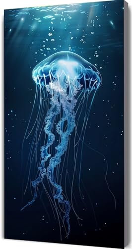 5D Diamond Painting Qualle Diamant Painting Bilder Tier Diamond Art Painting Erwachsene Kinder DIY Diamant Kunst Malerei Stickerei Set Kreuzstich Bilder Erwachsene Home Wand Decor Gifts 60x120cm E-F