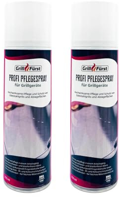 Grillfürst Profi Pflegespray für Grillgeräte, 2 x 300 ml - hochergiebiges Spray für strahlenden Glanz