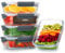 VonShef Glass Containers with Lids - 5 Piece Meal Prep Food Lunch Boxes 1L Capacity, Oven and Dishwasher Safe, Airtight Leakproof Seal Great for Batch Cooking