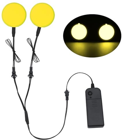 YnGia LED-Augen für Maske, Skelett, Geist, schwarze Katze, Spinne, Kürbis, gruseliger Baum, EL-Panels, Licht für Cosplay, DIY-Themenparty-Dekor (Gelb, 50 mm)
