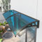 Vordach Für Haustür, Transparentes Pultbogenvordach, Überdachung Haustür aus Aluminium und Polycarbonat, Wasserdicht, UV Beständig Vordach, für Balkon(Blue,50 * 80cm/19.7 * 31.5in)