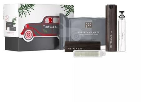 RITUALS The Ritual of Homme Autoparfum Geschenkset – Enthält ein Autoparfum, eine Packung Autotücher und einen wiederverwendbaren Holzhalter mit 2 nachfüllbare Lufterfrischern