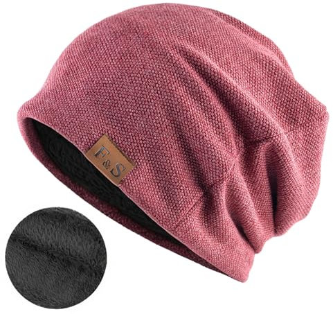 Djfkey Damen Warme Herbst Winter Slouch Beanie Mütze Herren Kopfbedeckung Baumwolle Strickmütze Flexibler Freizeithut Leichte Chemo Wintermütze (DE/NL/SE/PL, Alphanumerisch, Einheitsgröße, weinrot)