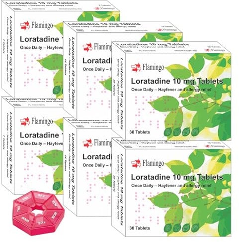 180 Hayfever Loratadine Tablets 10mg with Travel Pill Box - Non-Drowsy Antihistamine Allergy Relief for Adults, Hay Fever Tablet Pack 6 Months Supply (180 Tablets)
