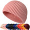Mangroo Bonnet baggy en tricot sans bord pour hip-hop, bonnet de pêcheur, bonnet docker, rose, taille unique