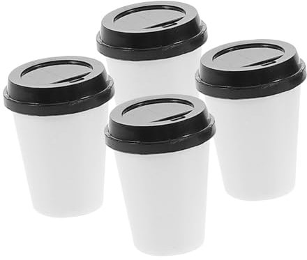 TOBBOMEY 4pcs Miniature Coffee Cup for Dollhouses Decorative Tiny Coffee Mugs Versatile Dollhouse Accessories Charming Playful Elements for Creative Boys and Girls Scenarios for Themes