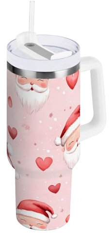 CHIFIGNO Wasserfarben-Becher mit Griff und Strohhalm-Deckel, vakuumisoliert, Edelstahl, Reisebecher, Wasserflasche für Damen, Herren, Ihn und Ihn, 850 ml